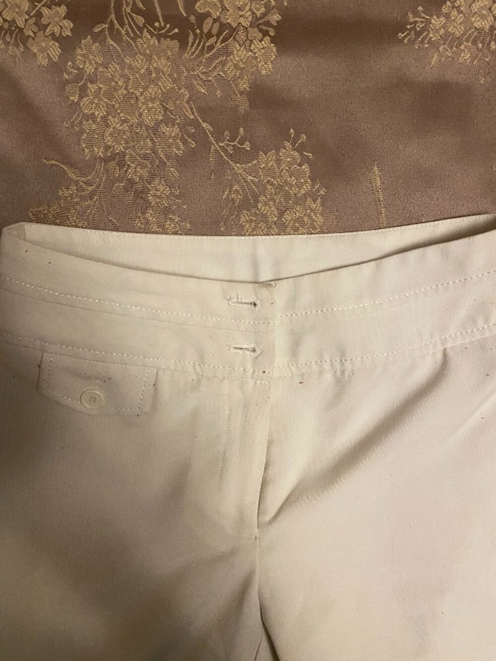 low waisted wide leg white dress pants